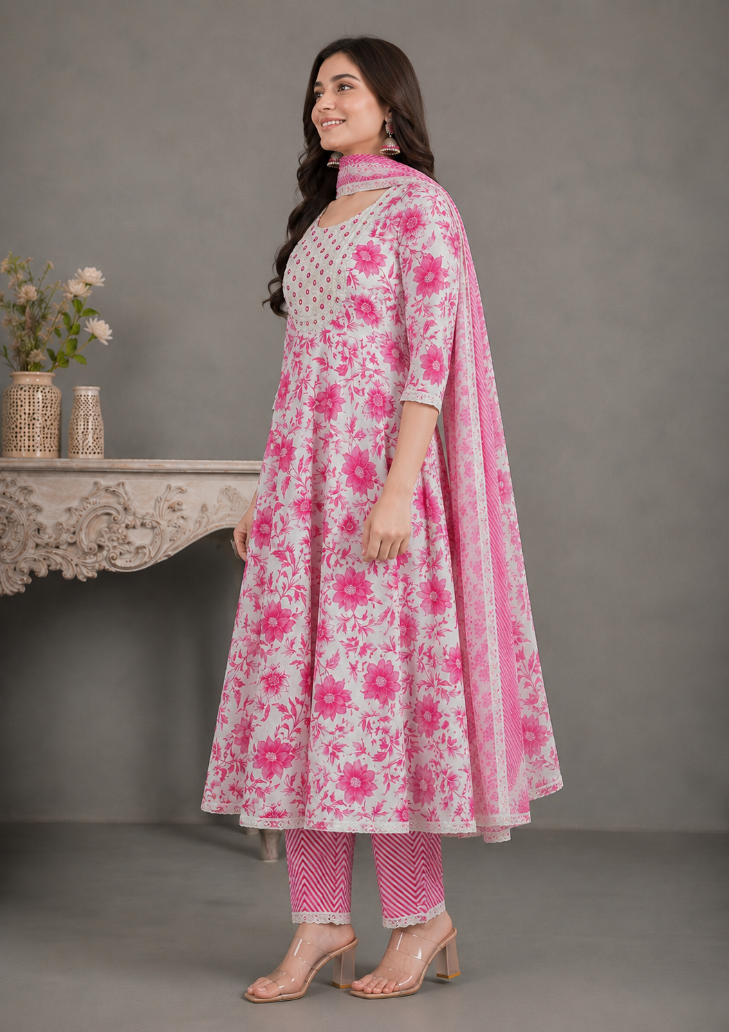 Pink Meadow Mirror Kurta Set