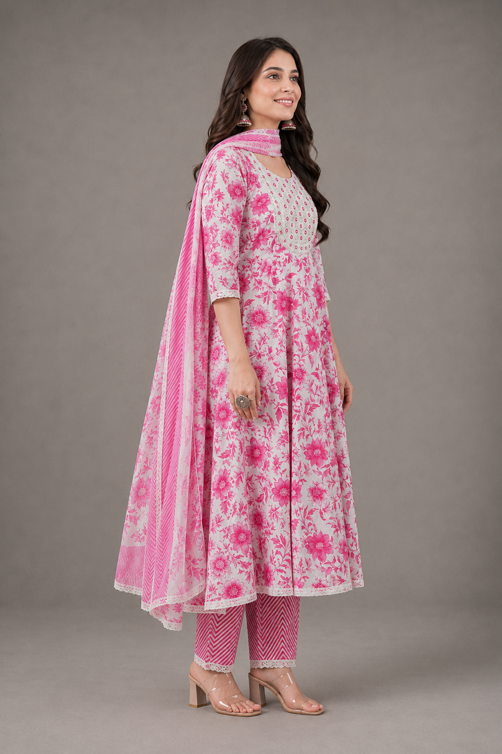 Pink Meadow Mirror Kurta Set