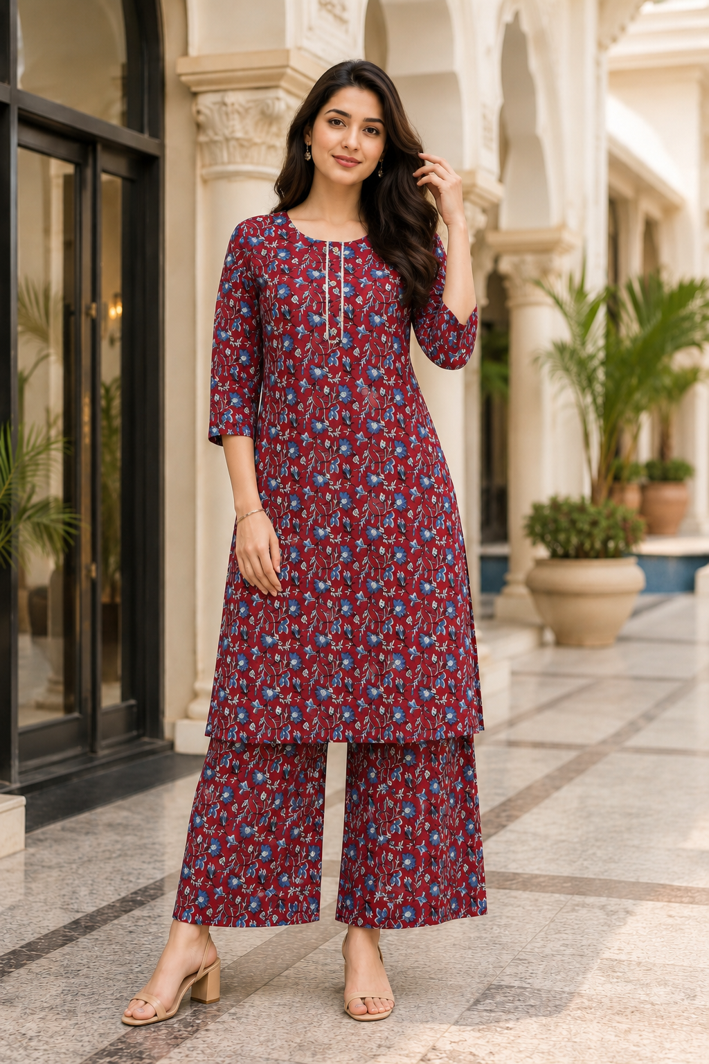 Women's Floral Printed Kurta Pant Set