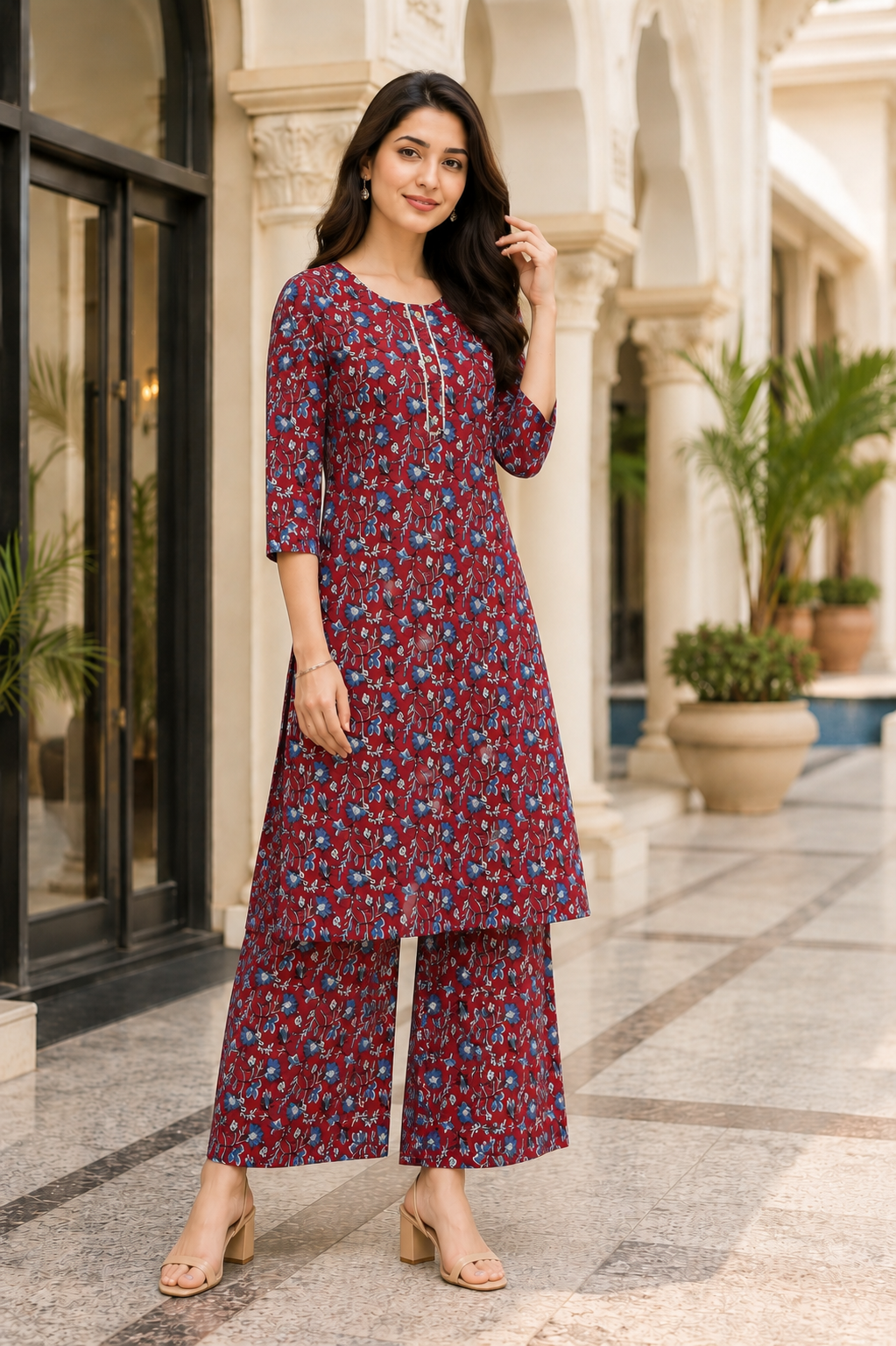 Women's Floral Printed Kurta Pant Set