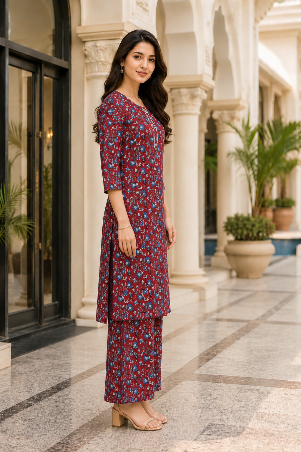 Women's Floral Printed Kurta Pant Set