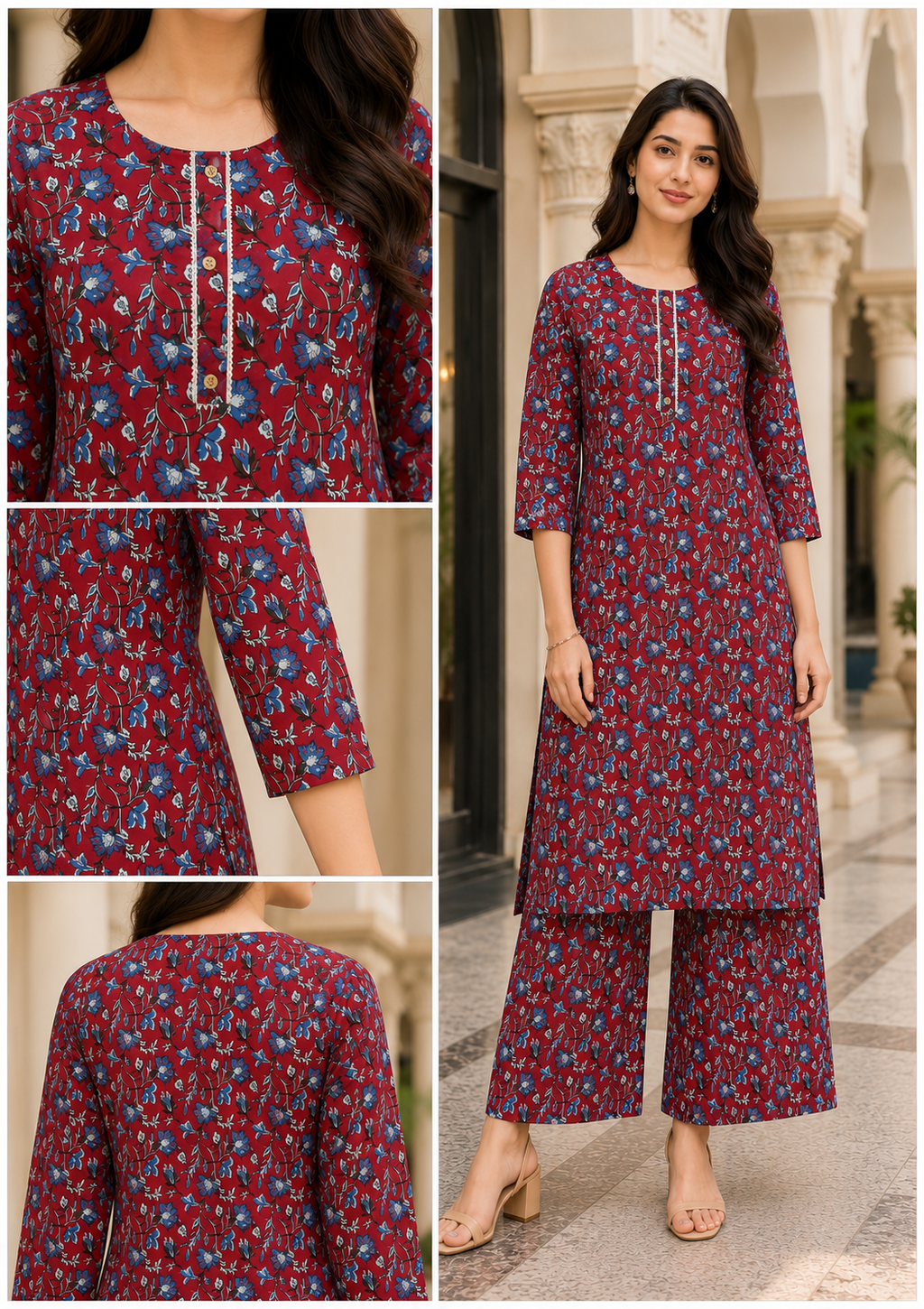 Women's Floral Printed Kurta Pant Set