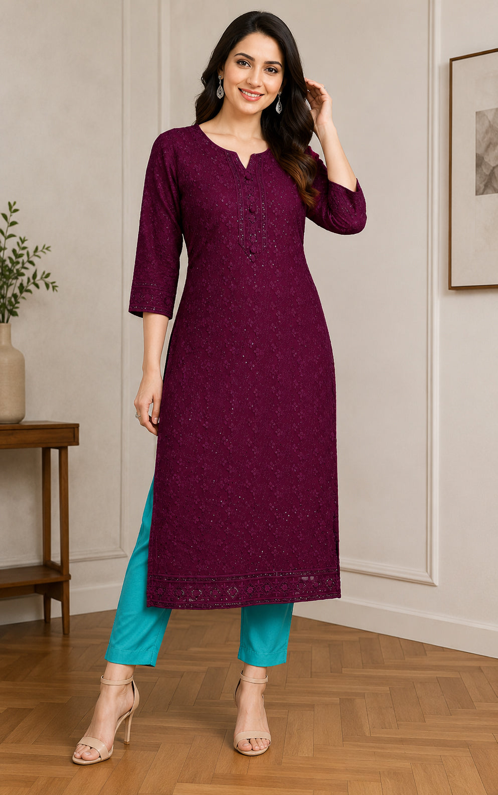 Plum Radiance Kurta