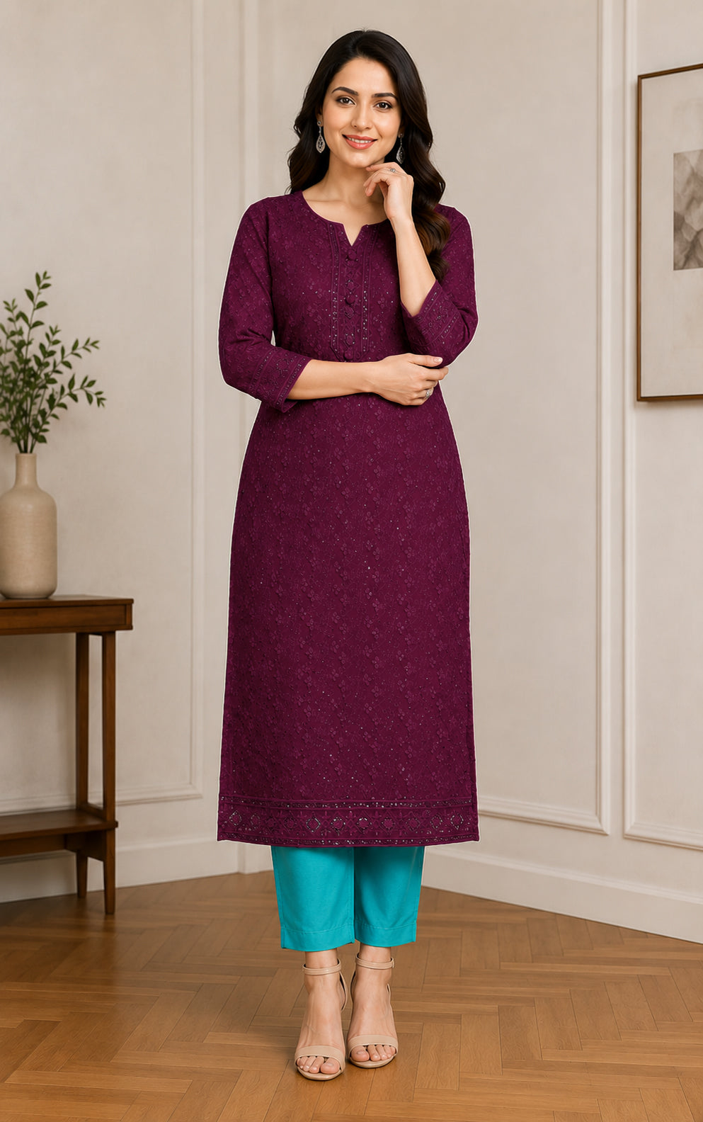 Plum Radiance Kurta