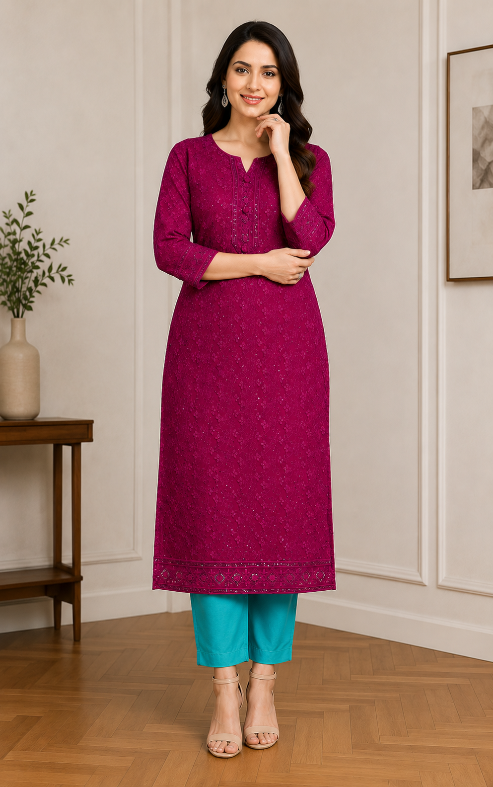 Plum Radiance Kurta