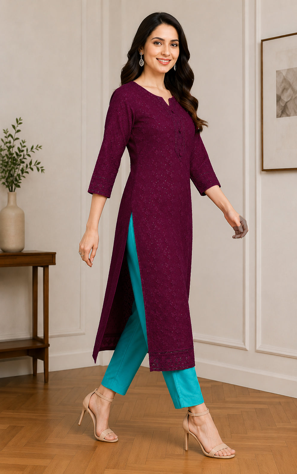 Plum Radiance Kurta