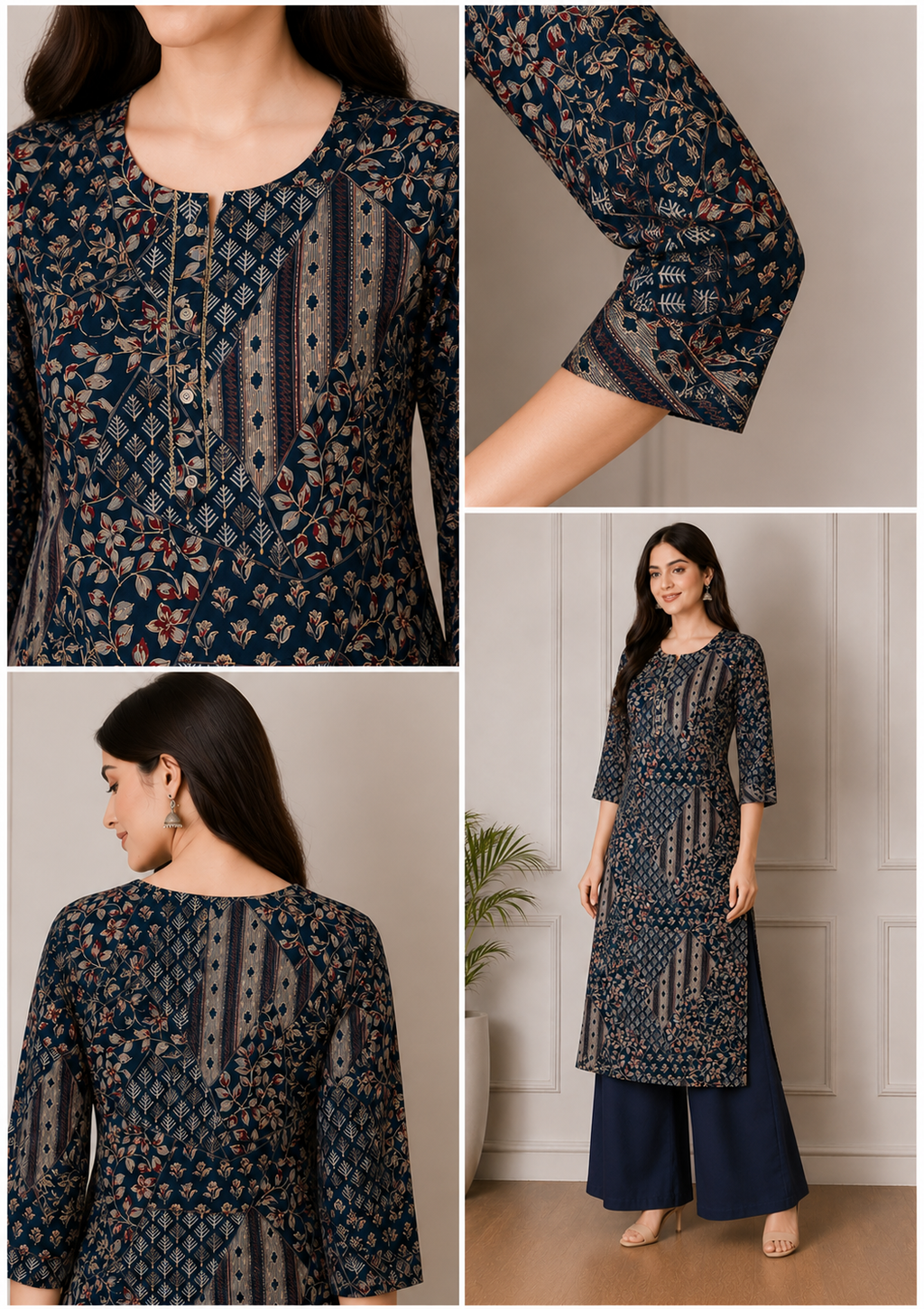 Floral Printed Cotton Kurta