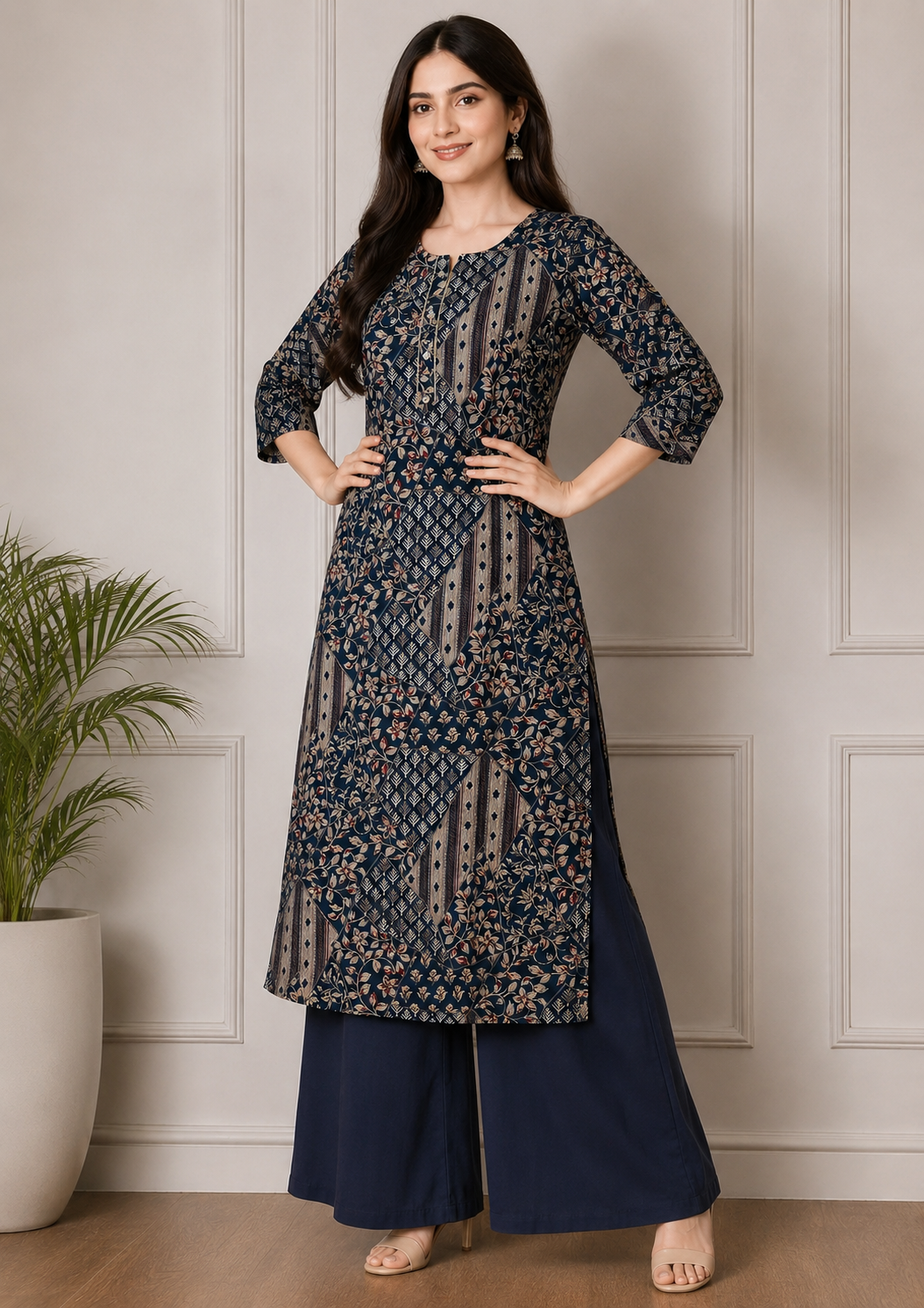 Floral Printed Cotton Kurta
