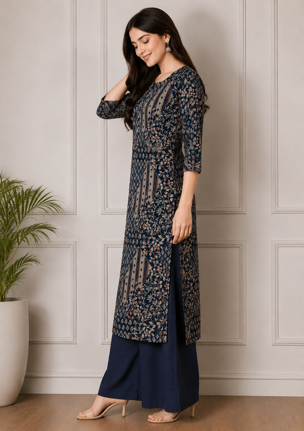 Floral Printed Cotton Kurta