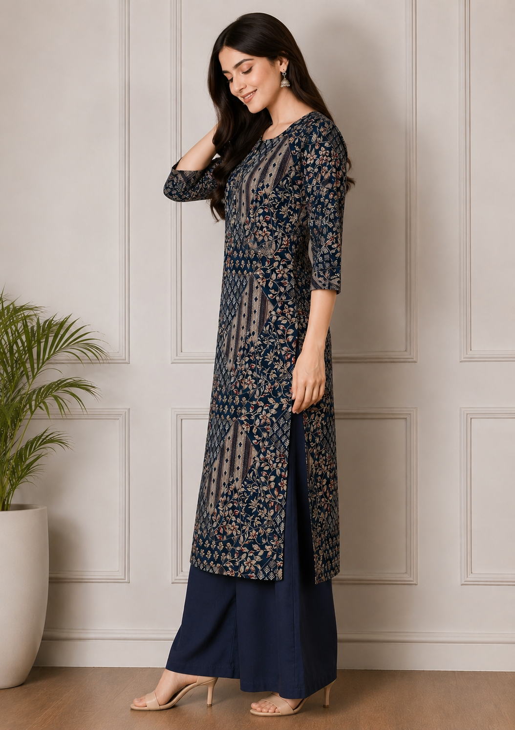 Floral Printed Cotton Kurta