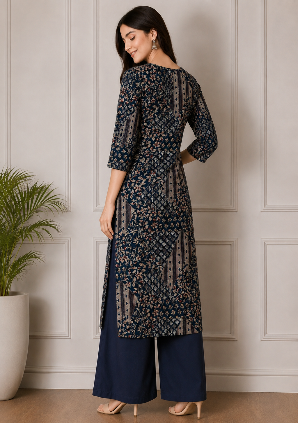 Floral Printed Cotton Kurta
