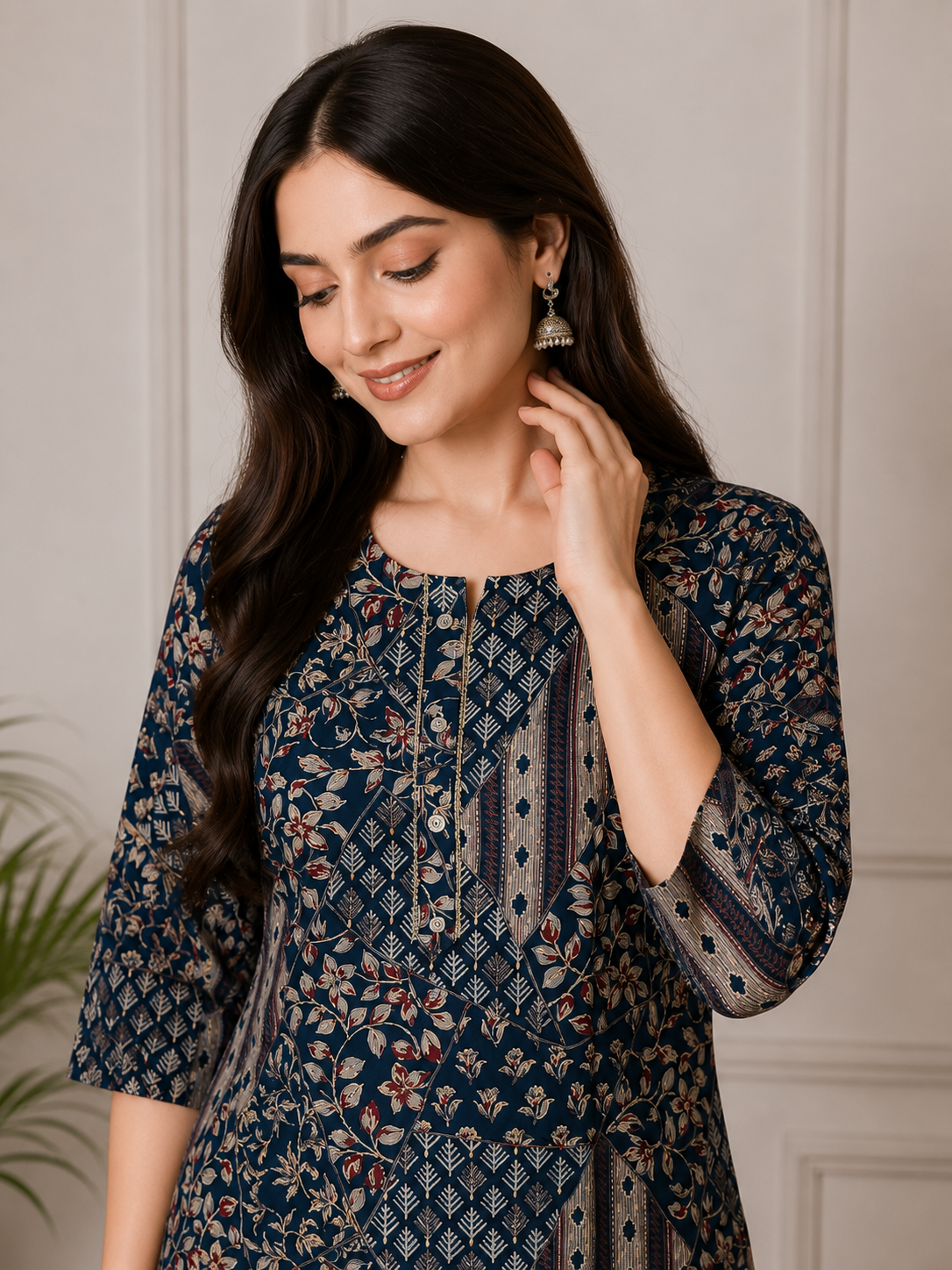 Floral Printed Cotton Kurta
