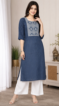 Indigo Blue Striped Kurti