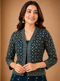 Embroidered Jacket Gown Set