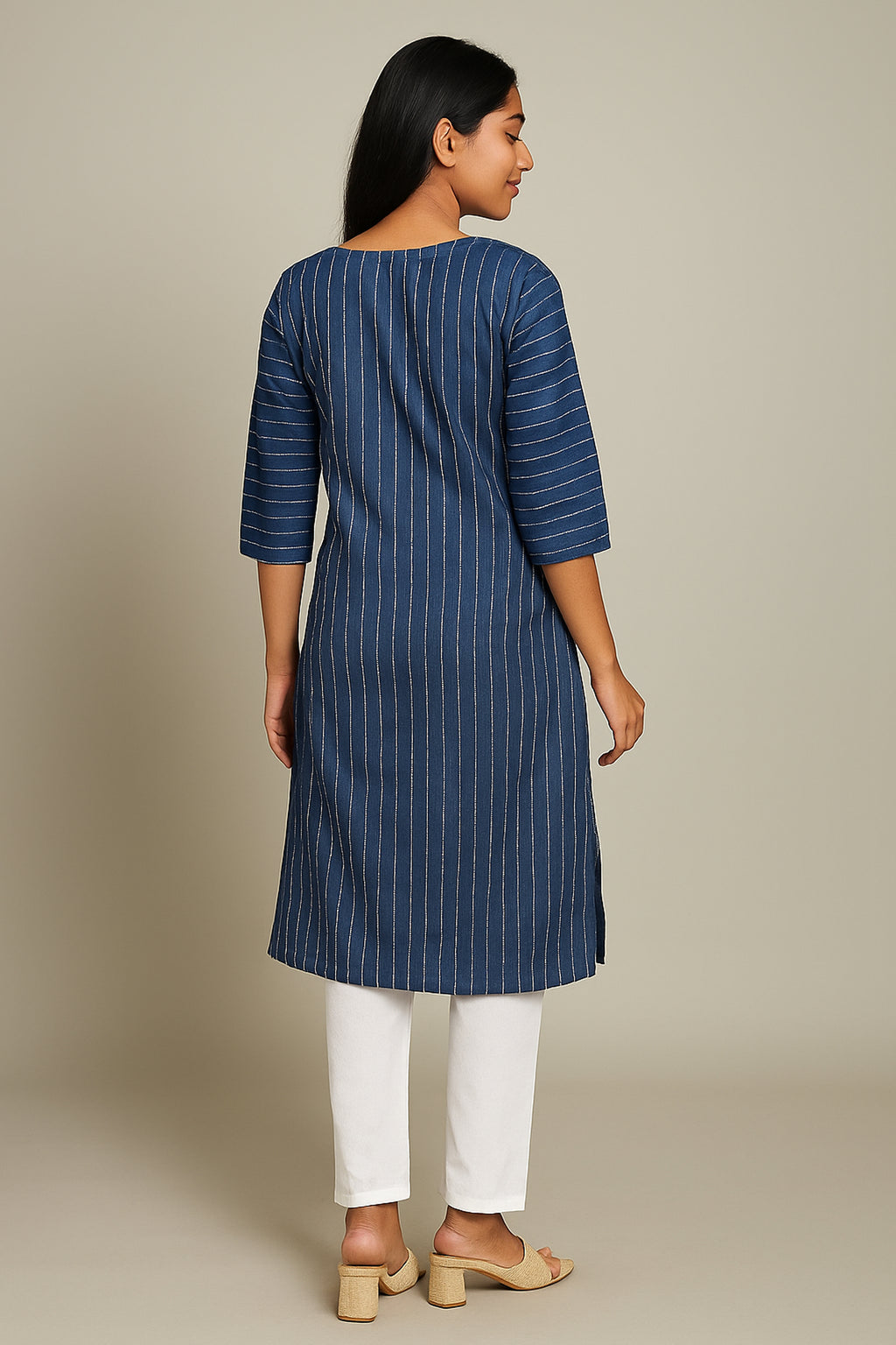 Indigo Blue Striped Kurti