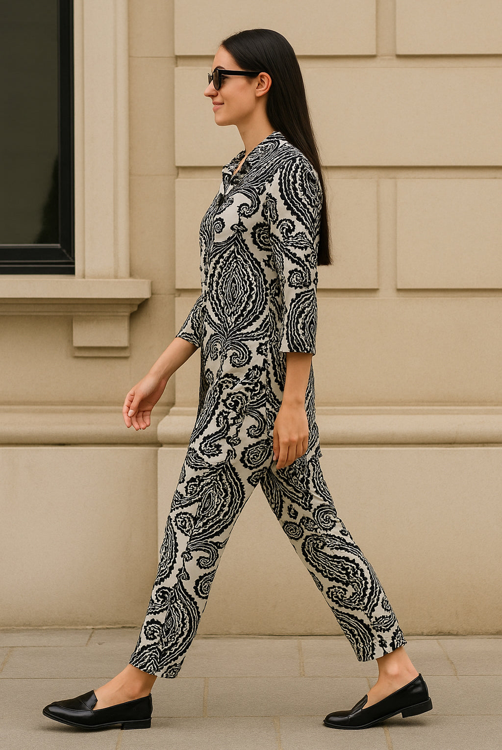 Ivory Noir Geometric Co-ord Set