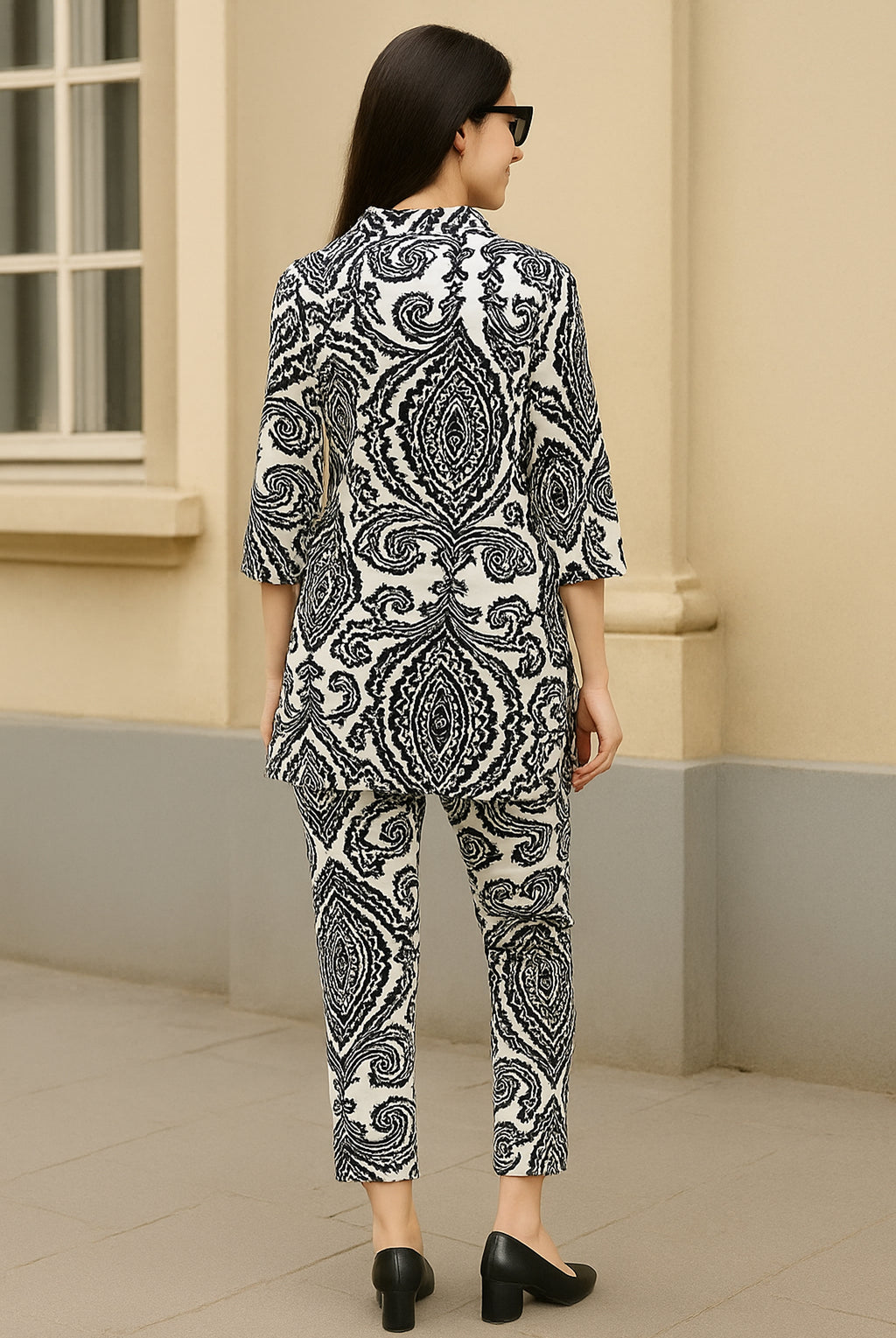 Ivory Noir Geometric Co-ord Set