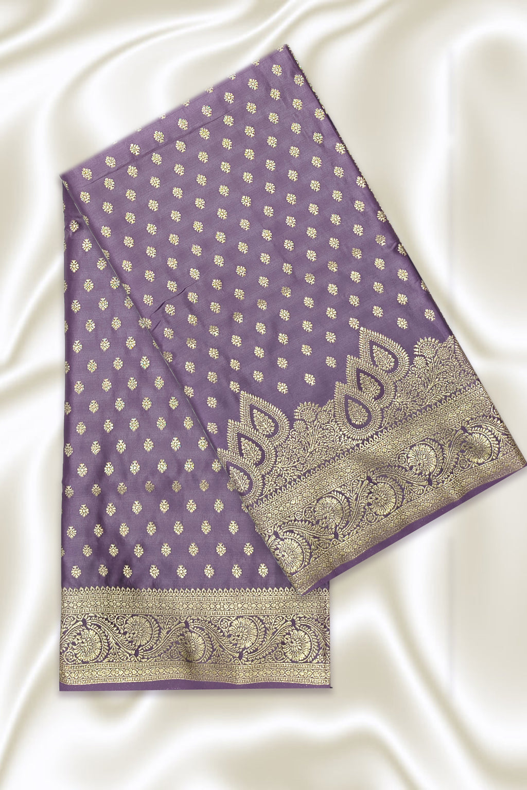 Lavender Silver Zari Silk Saree