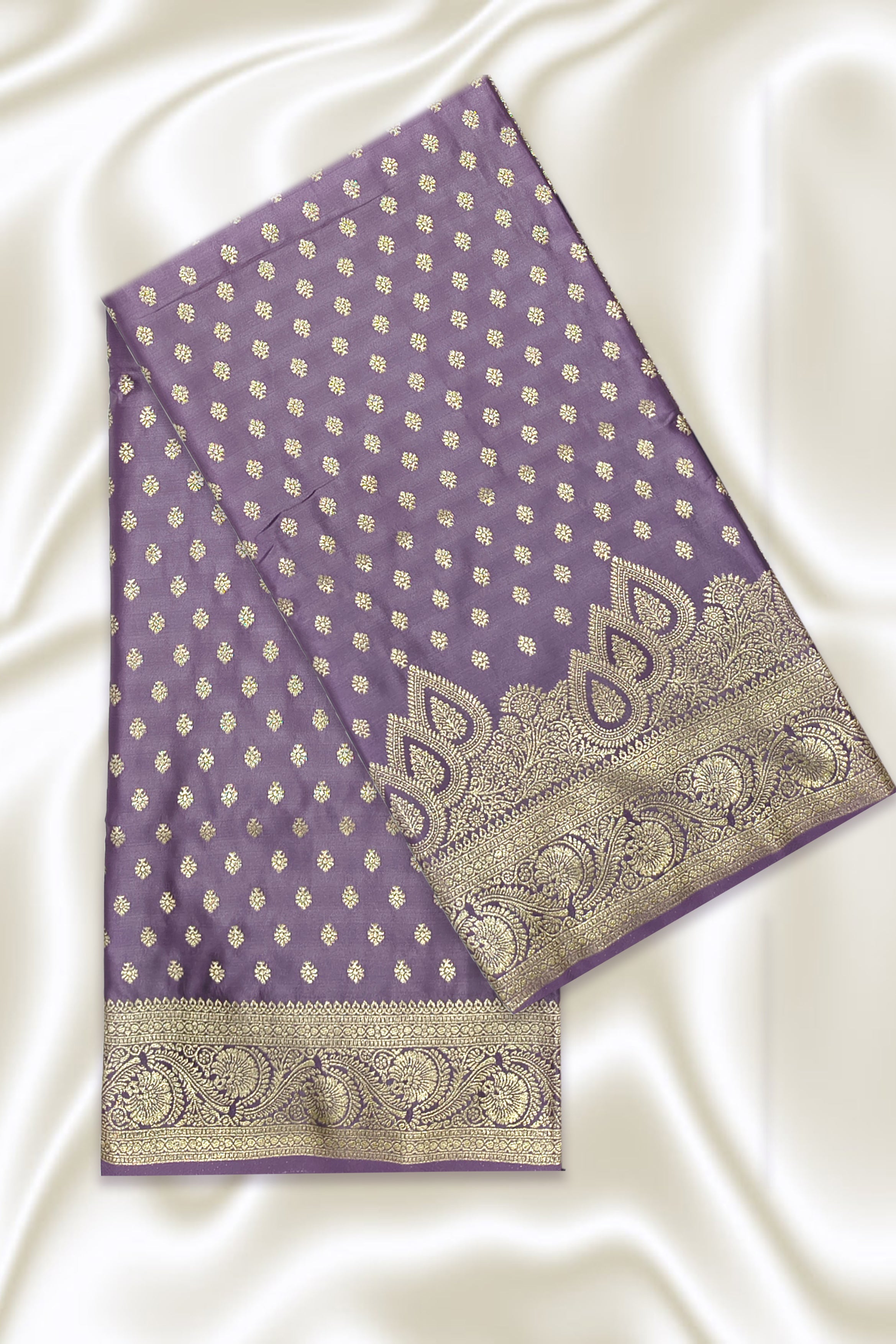 Lavender Silver Zari Silk Saree