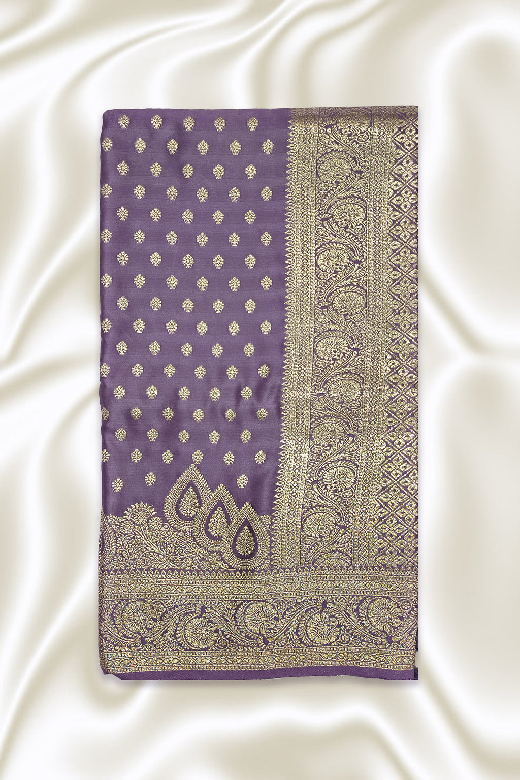 Lavender Silver Zari Silk Saree