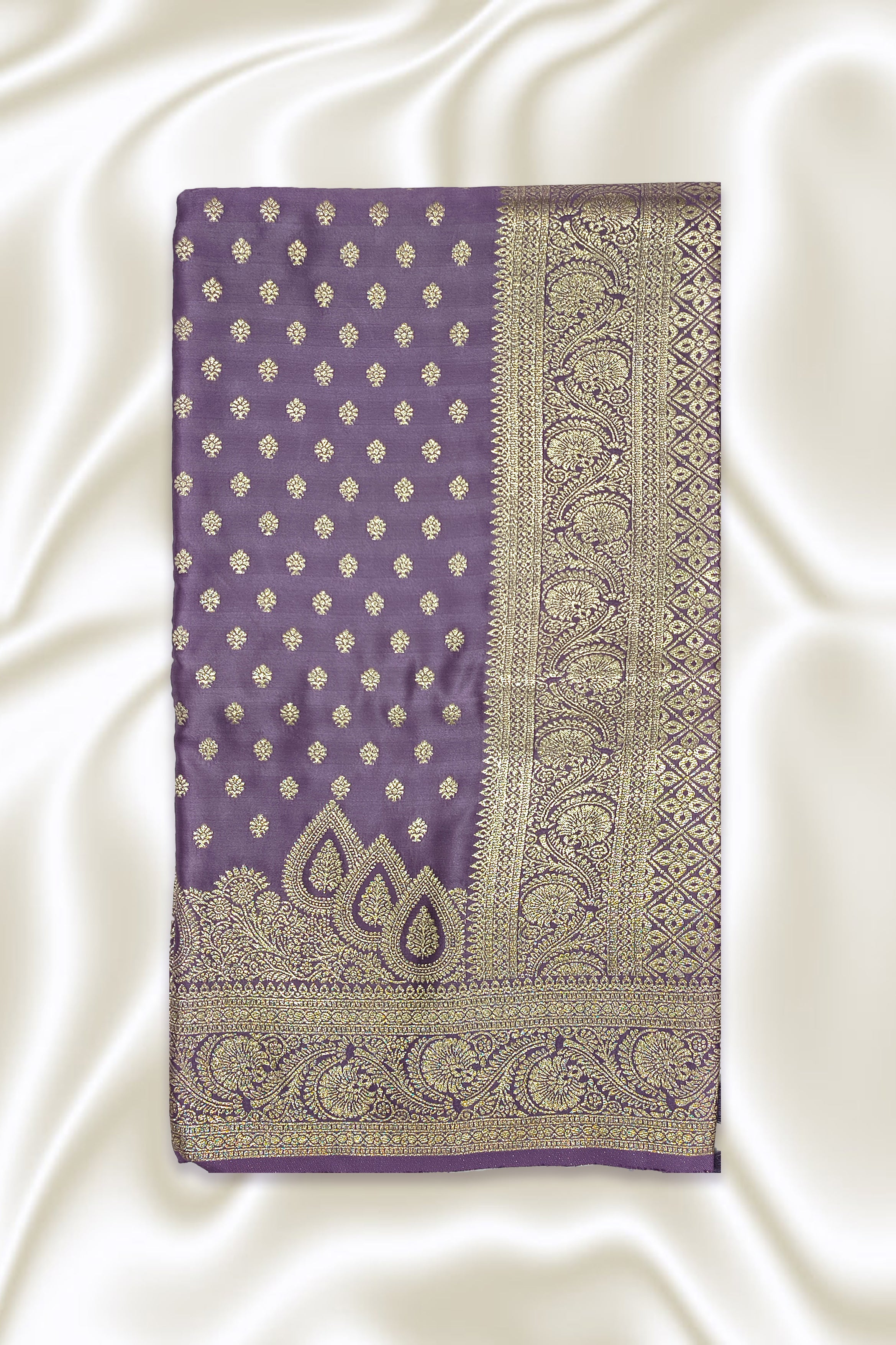 Lavender Silver Zari Silk Saree