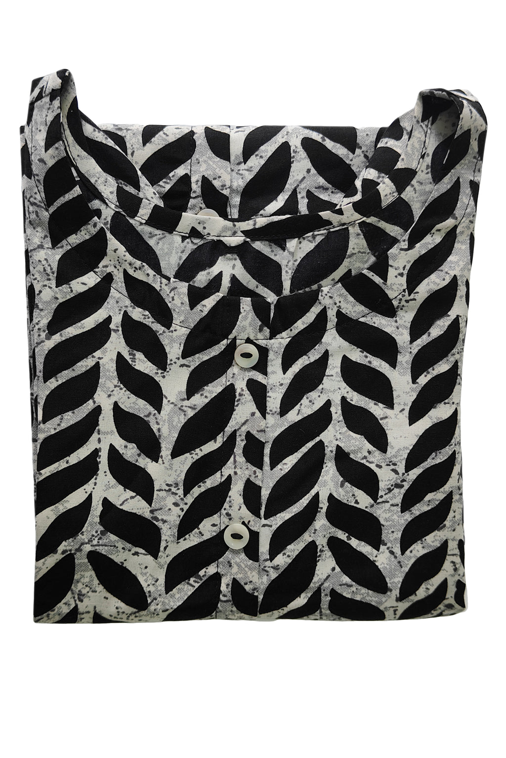 Monochrome Leafy Elegance Top