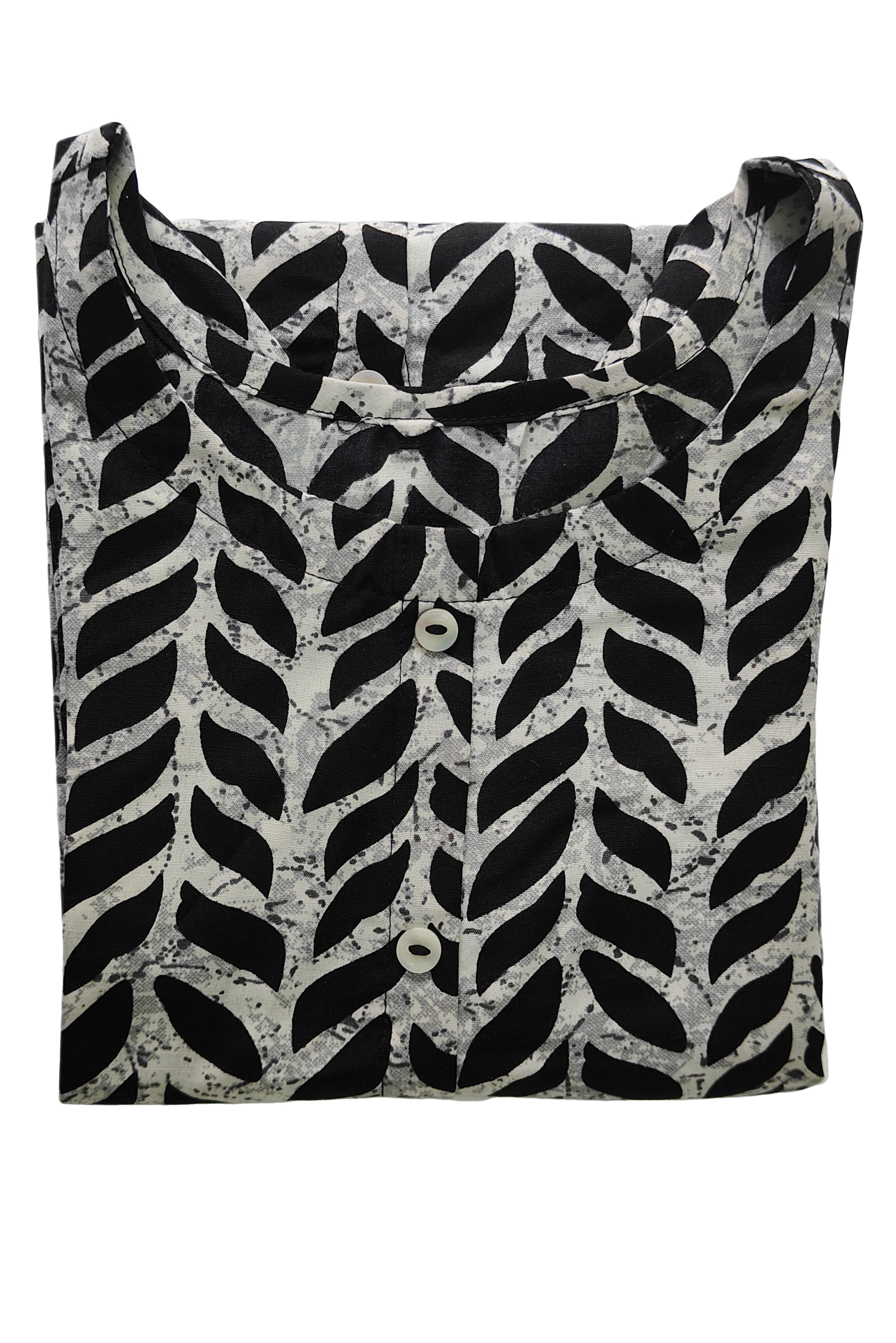 Monochrome Leafy Elegance Top
