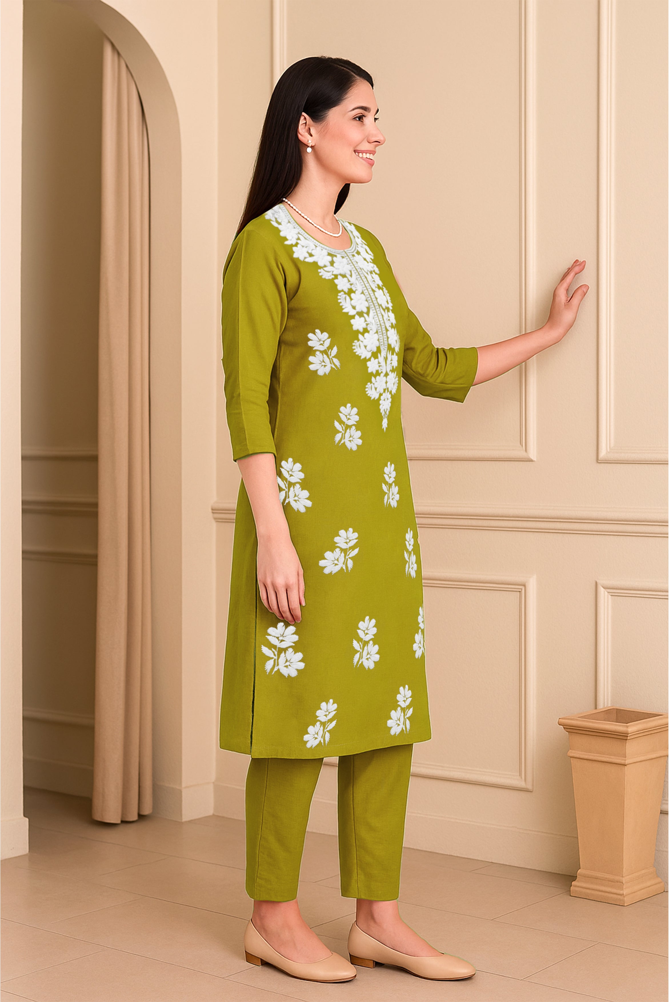 Lime Grace Chikankari Kurta