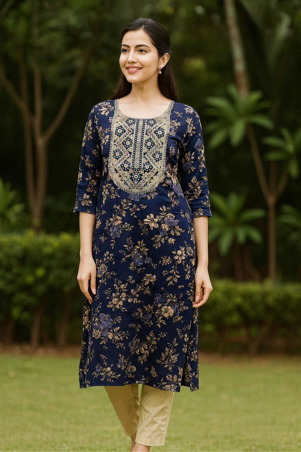 Midnight Bloom Kurta