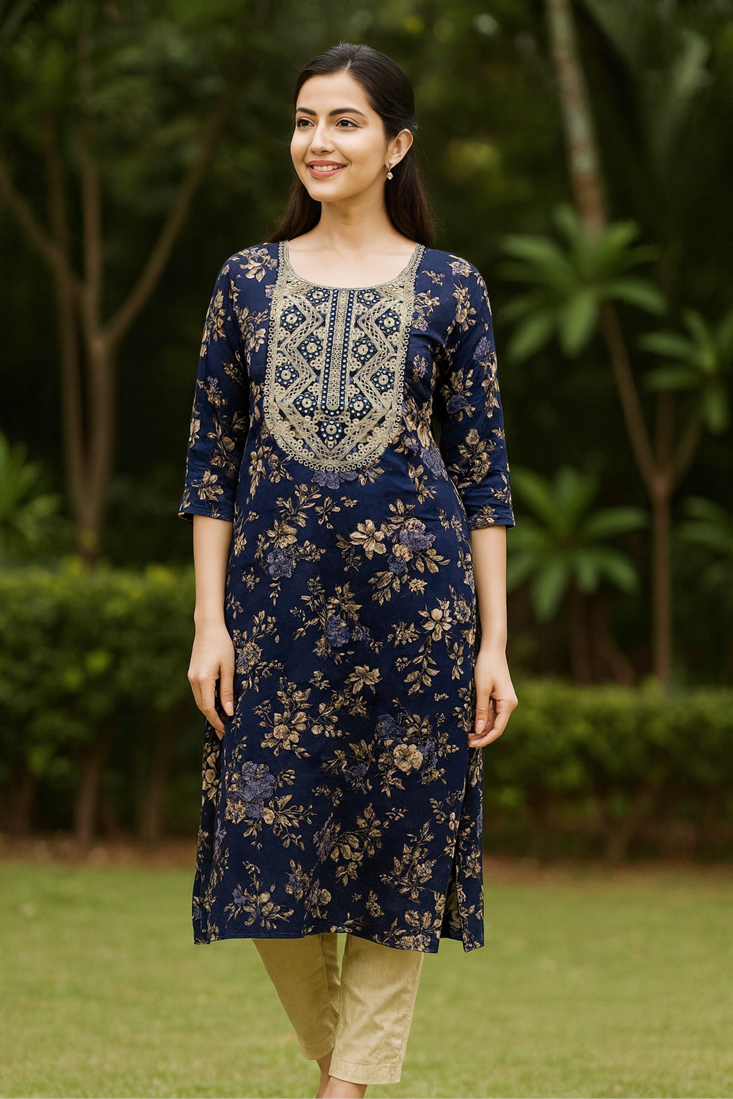 Midnight Bloom Kurta