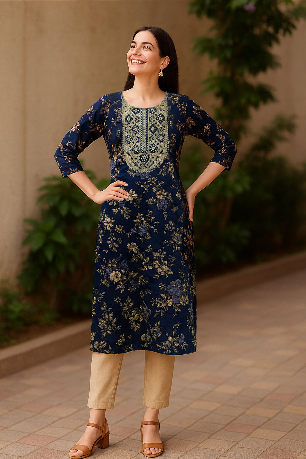 Midnight Bloom Kurta