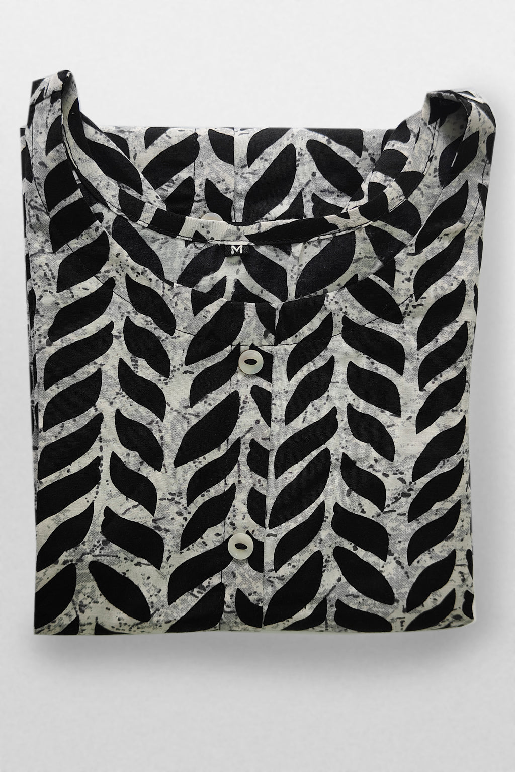 Monochrome Leafy Elegance Top