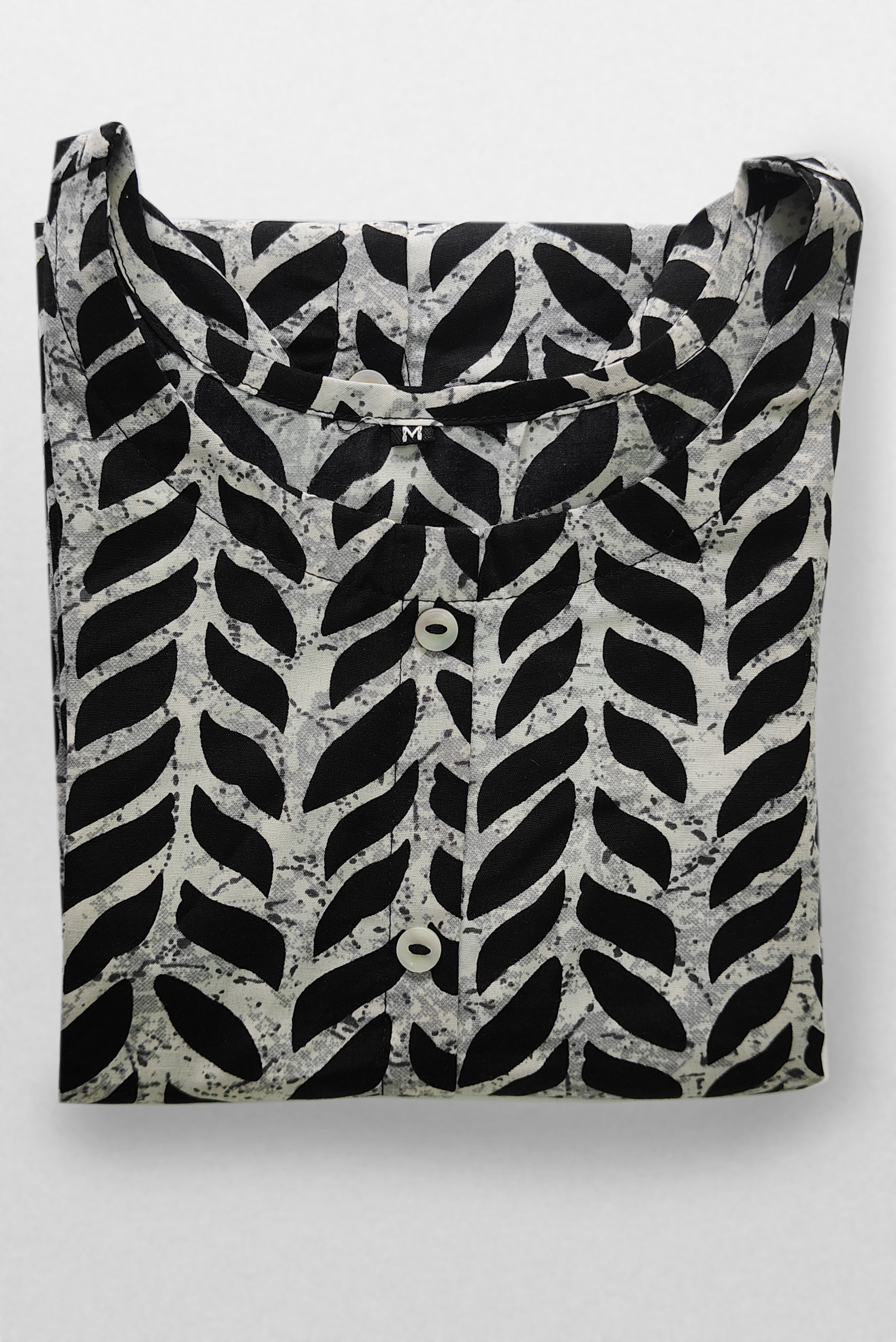 Monochrome Leafy Elegance Top