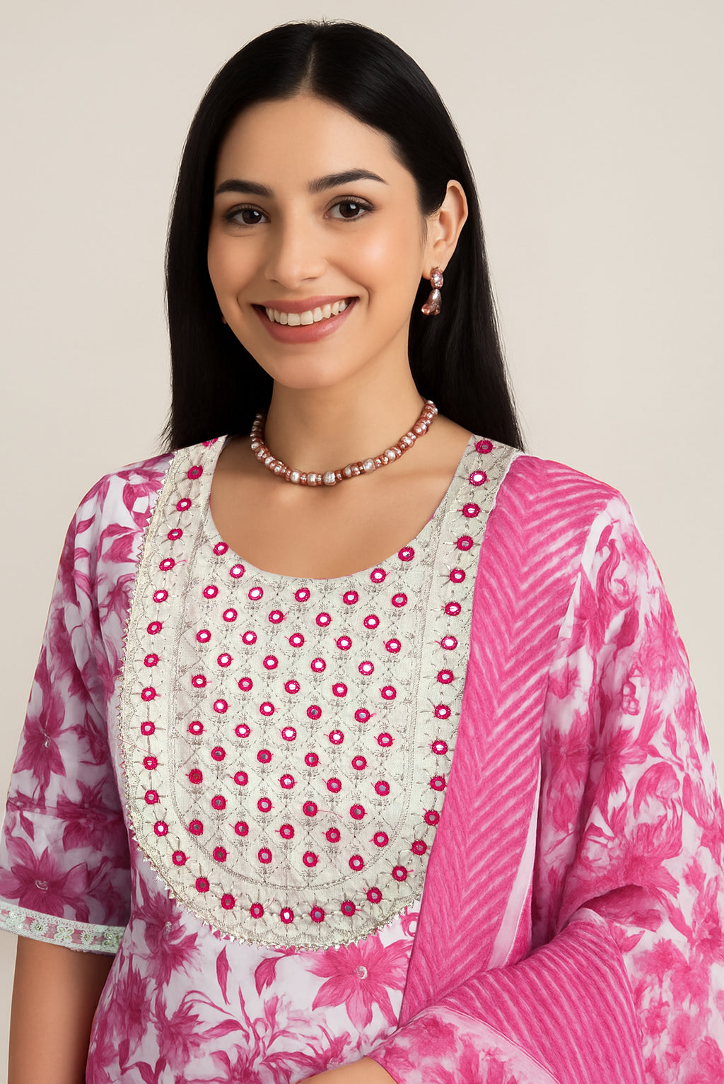 Pink Meadow Mirror Kurta Set