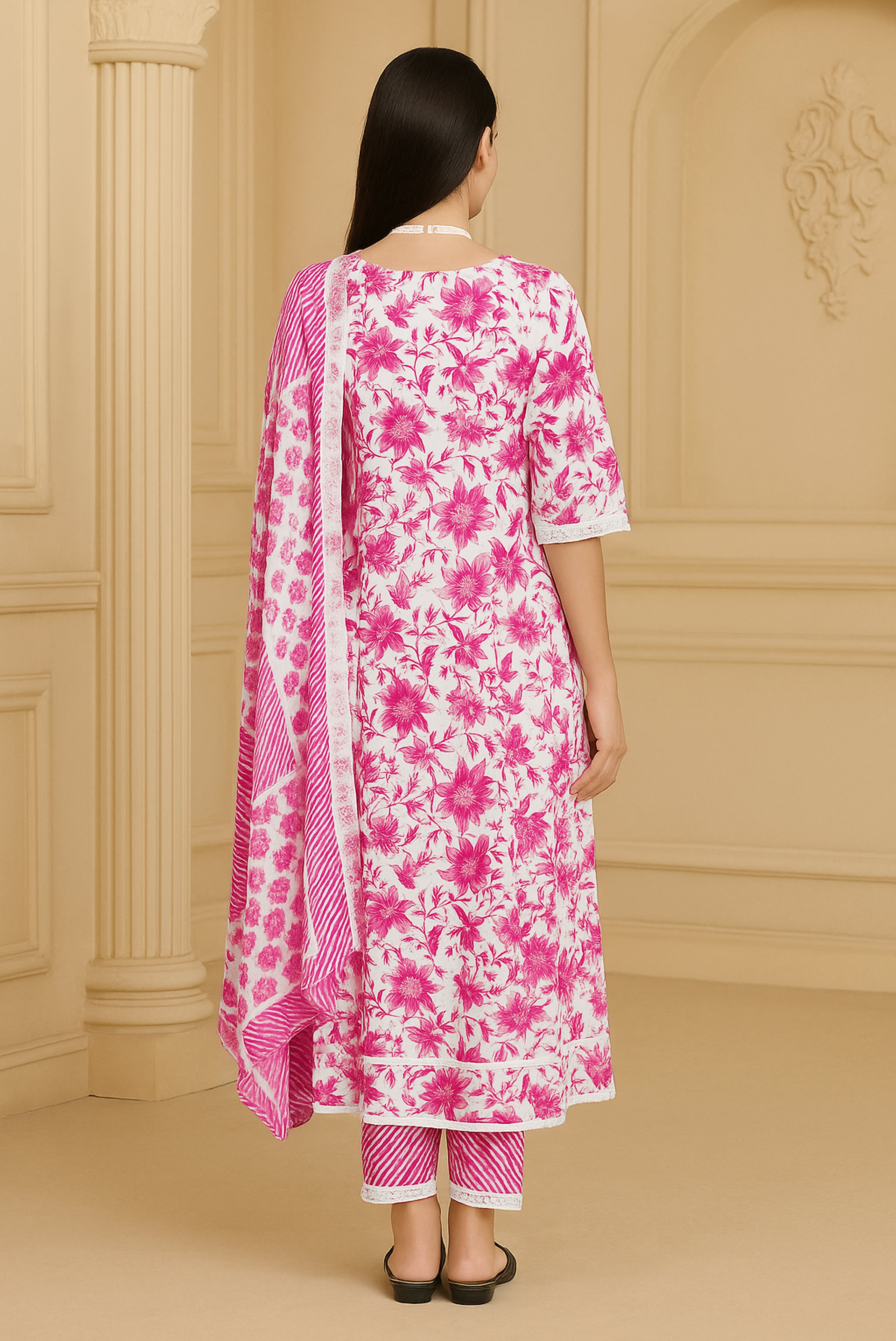 Pink Meadow Mirror Kurta Set