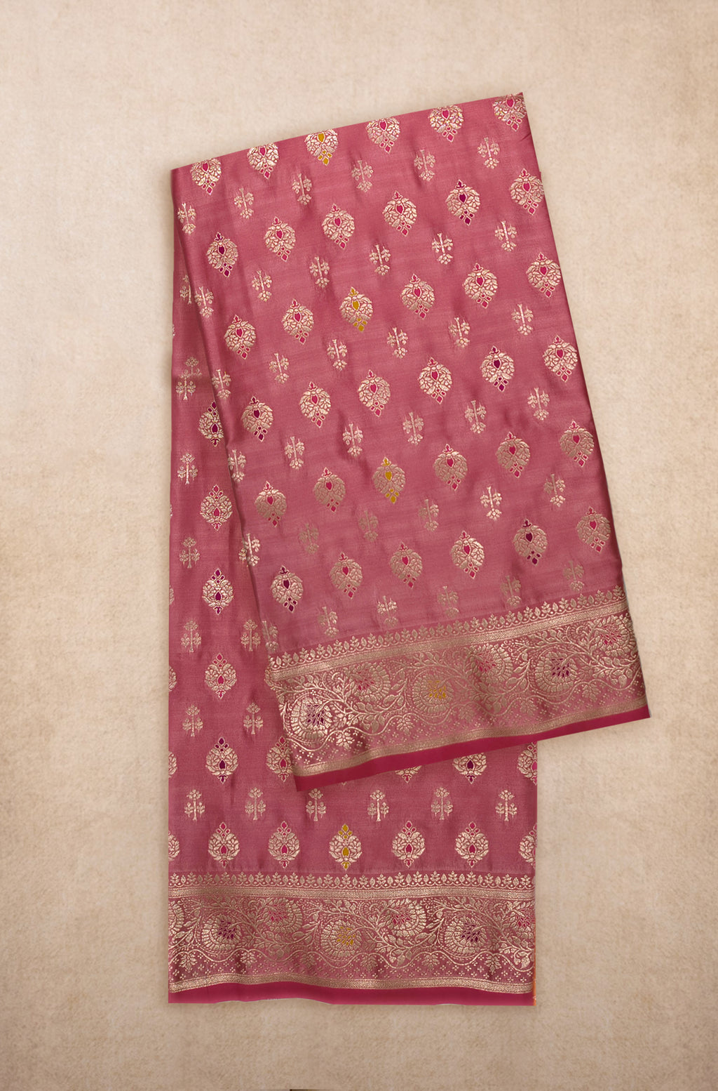 Blush Pink Minakari Silk Saree