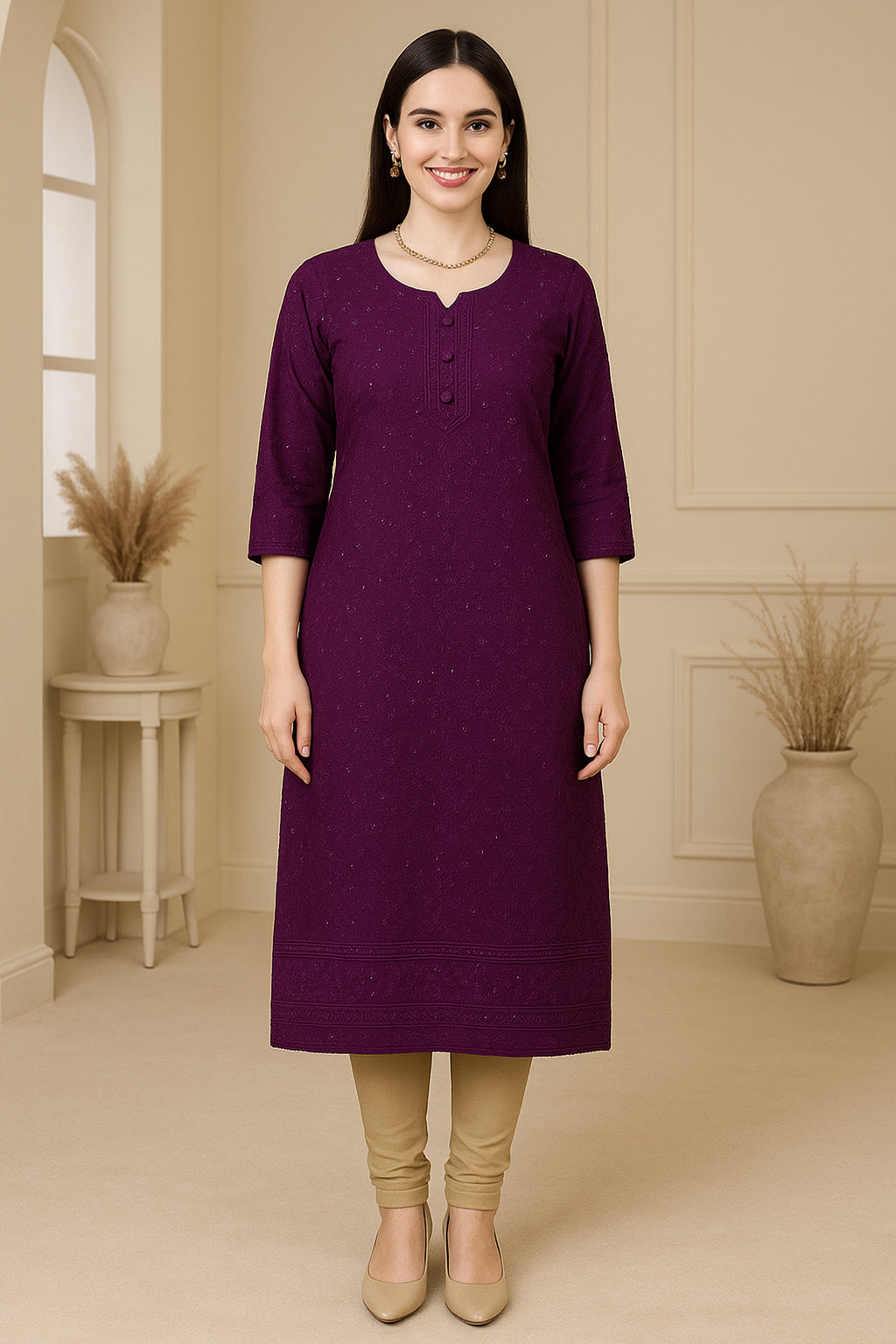 Plum Radiance Kurta