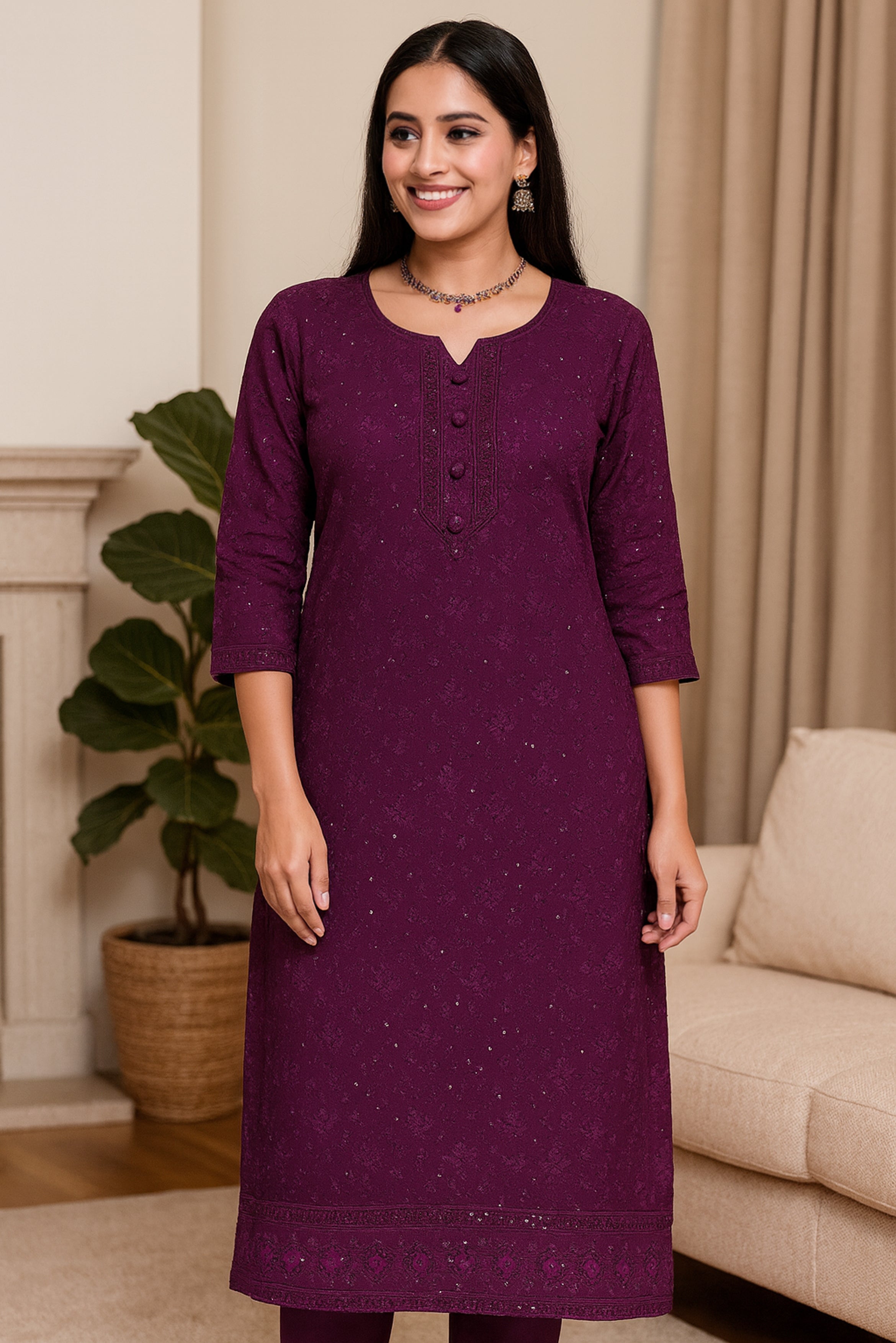 Plum Radiance Kurta