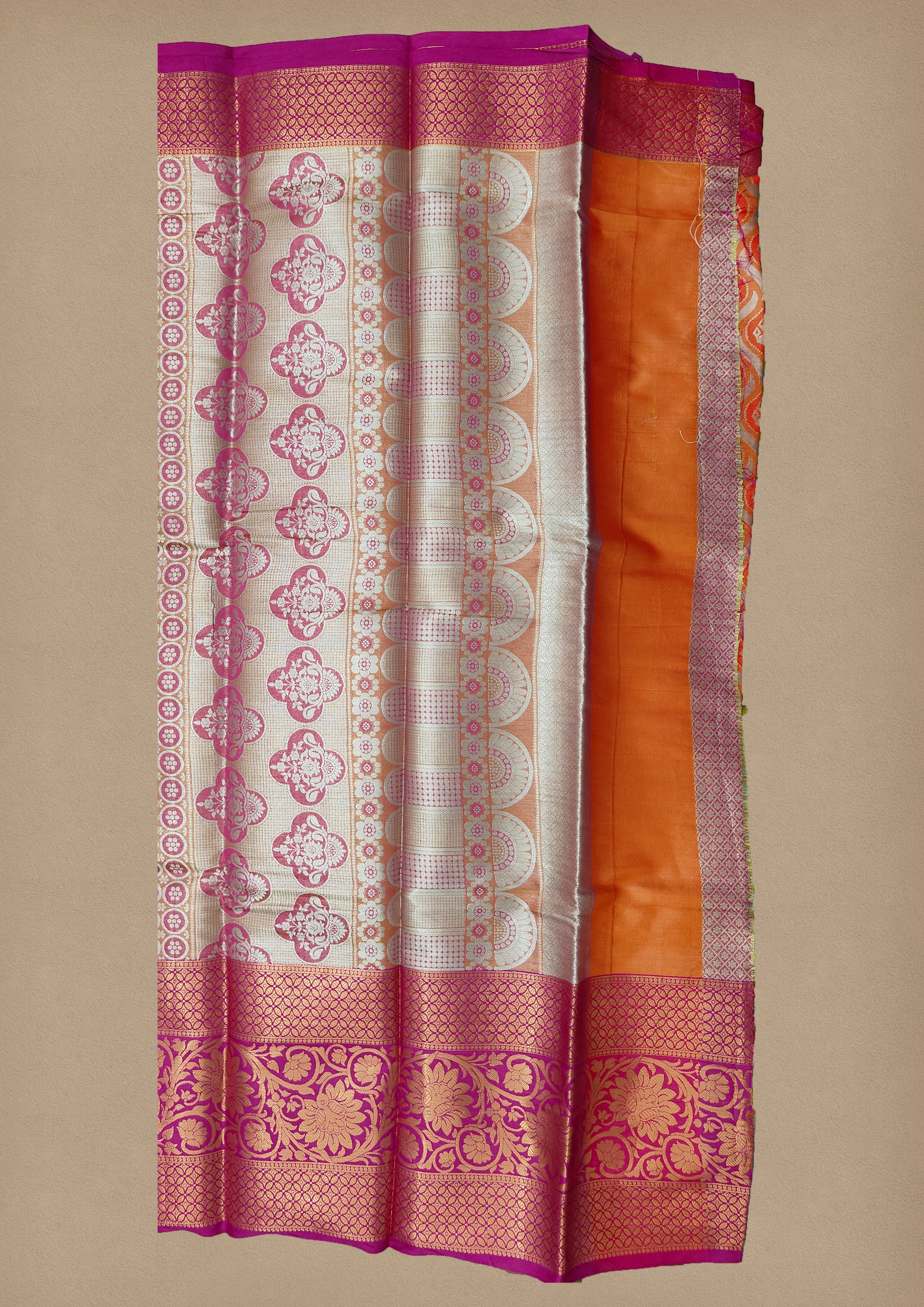 Radiant Silk Saree with Golden Zari Weave