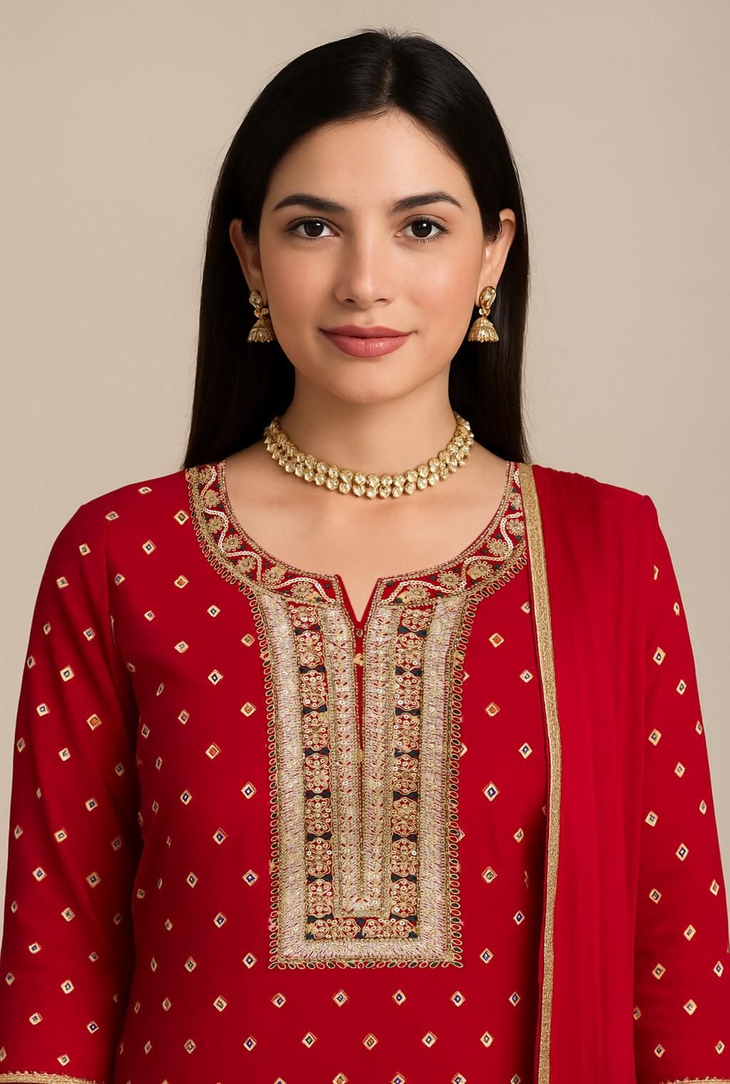 Ruby Glow Ethnic Set