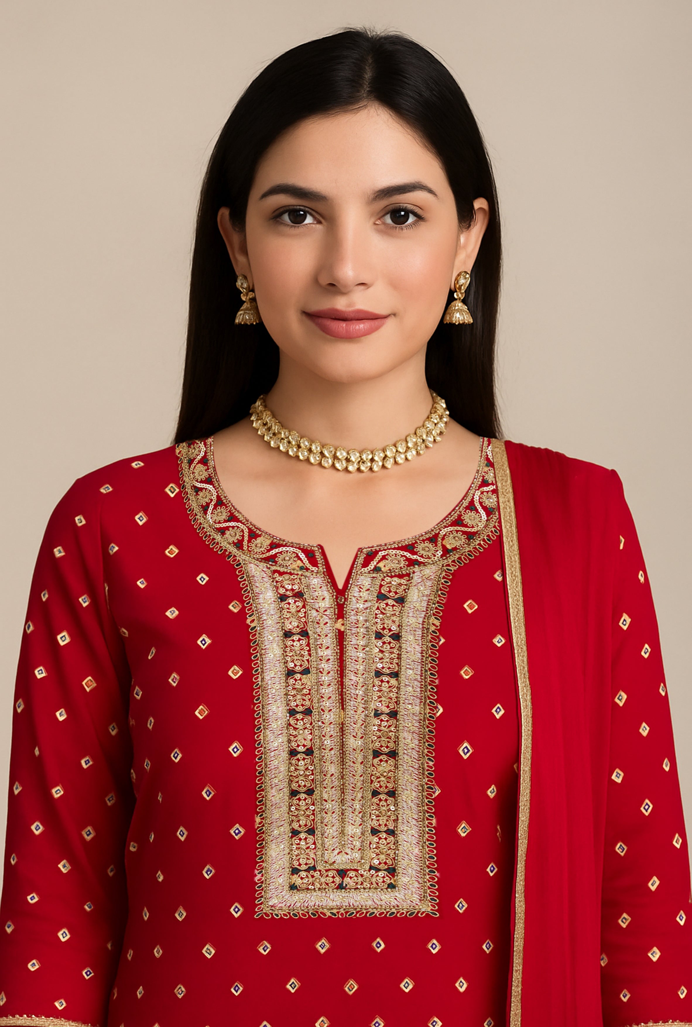 Ruby Glow Ethnic Set