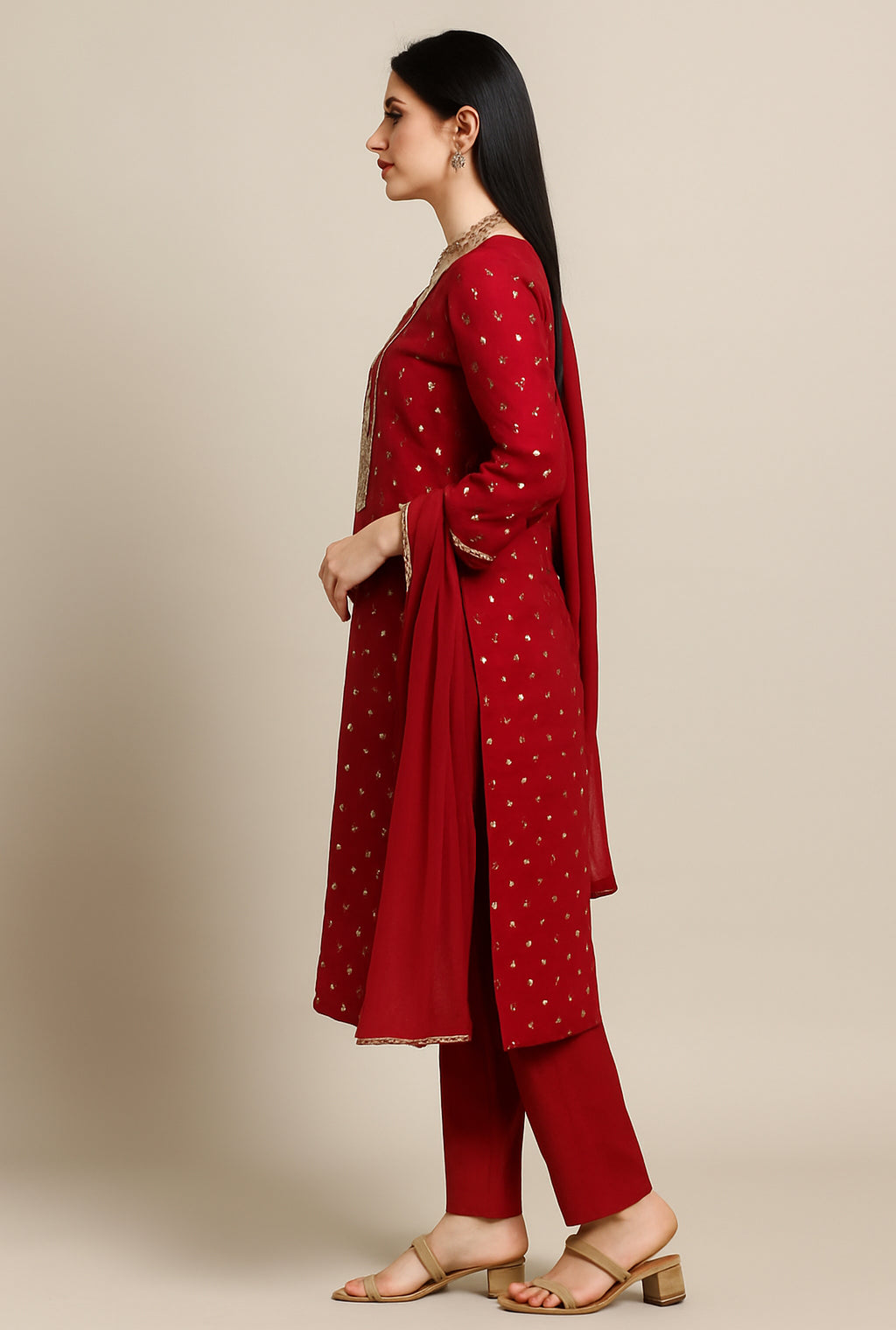 Ruby Glow Ethnic Set