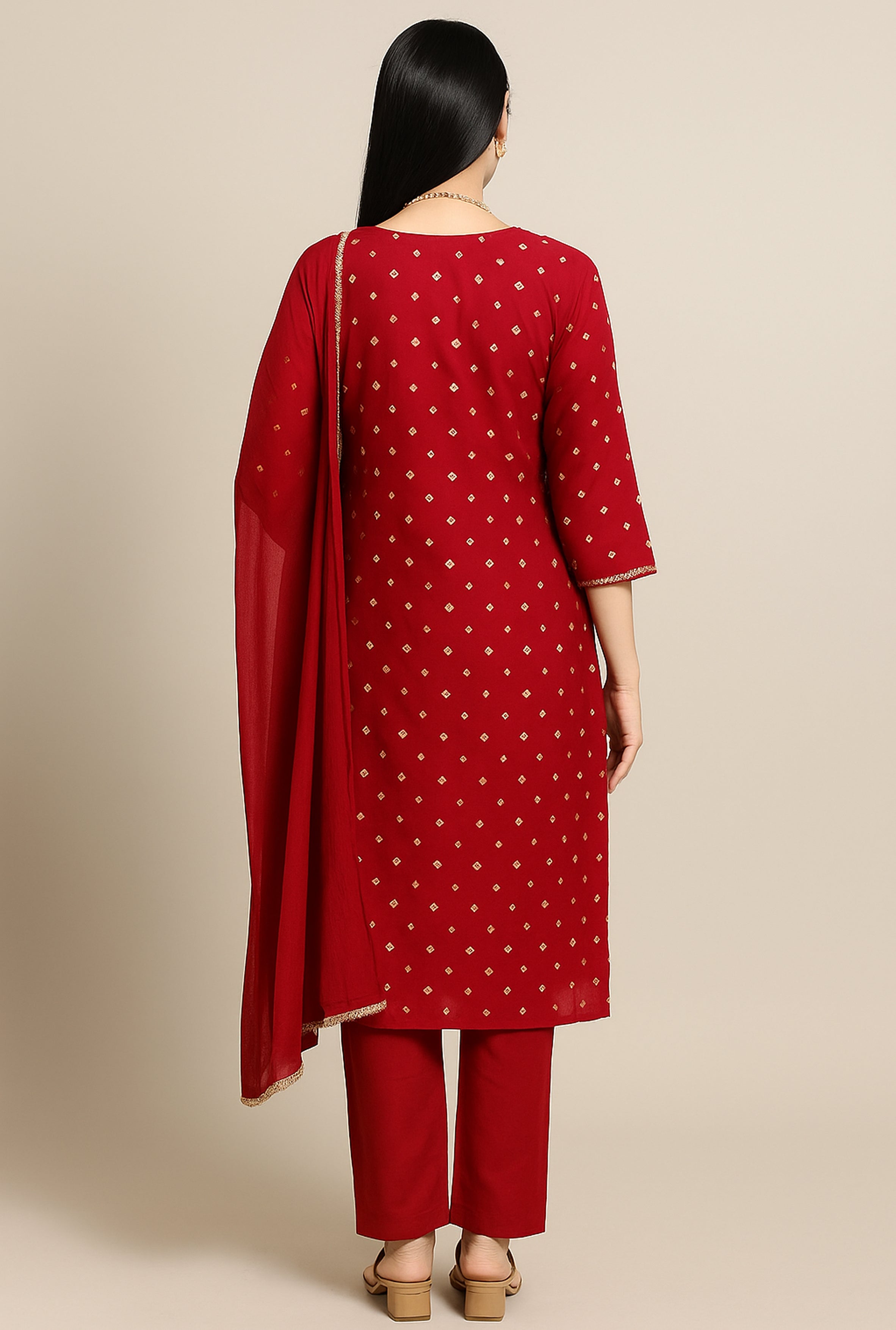 Ruby Glow Ethnic Set