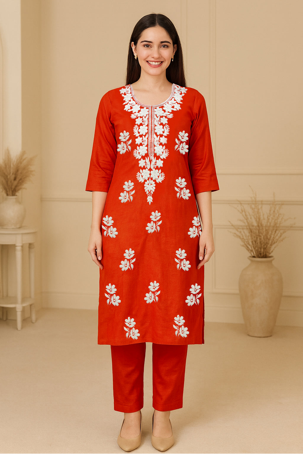 Rustic Charm Chikankari Kurta Set