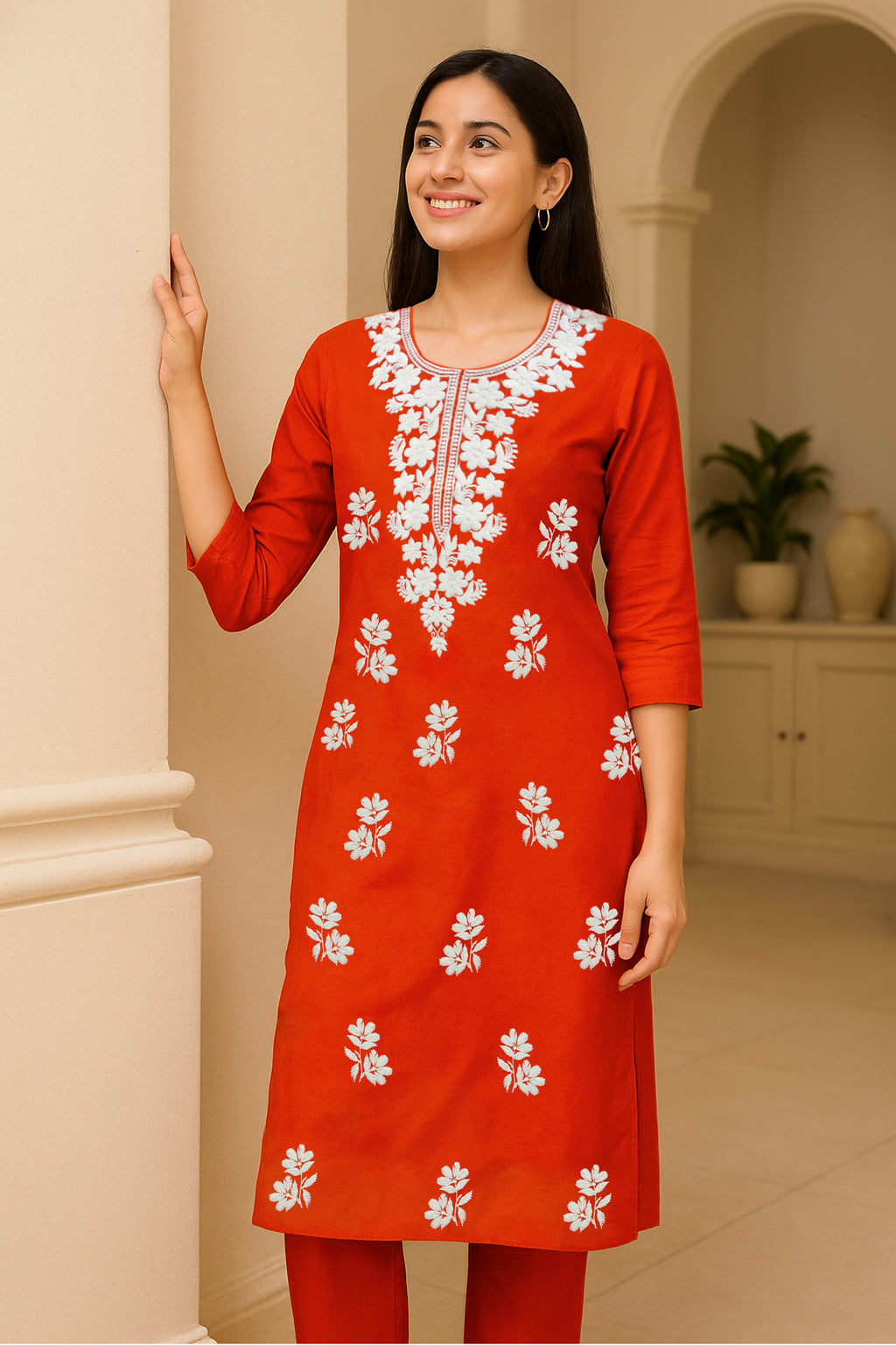 Rustic Charm Chikankari Kurta Set