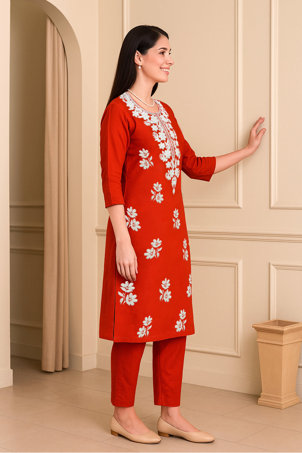 Rustic Charm Chikankari Kurta Set