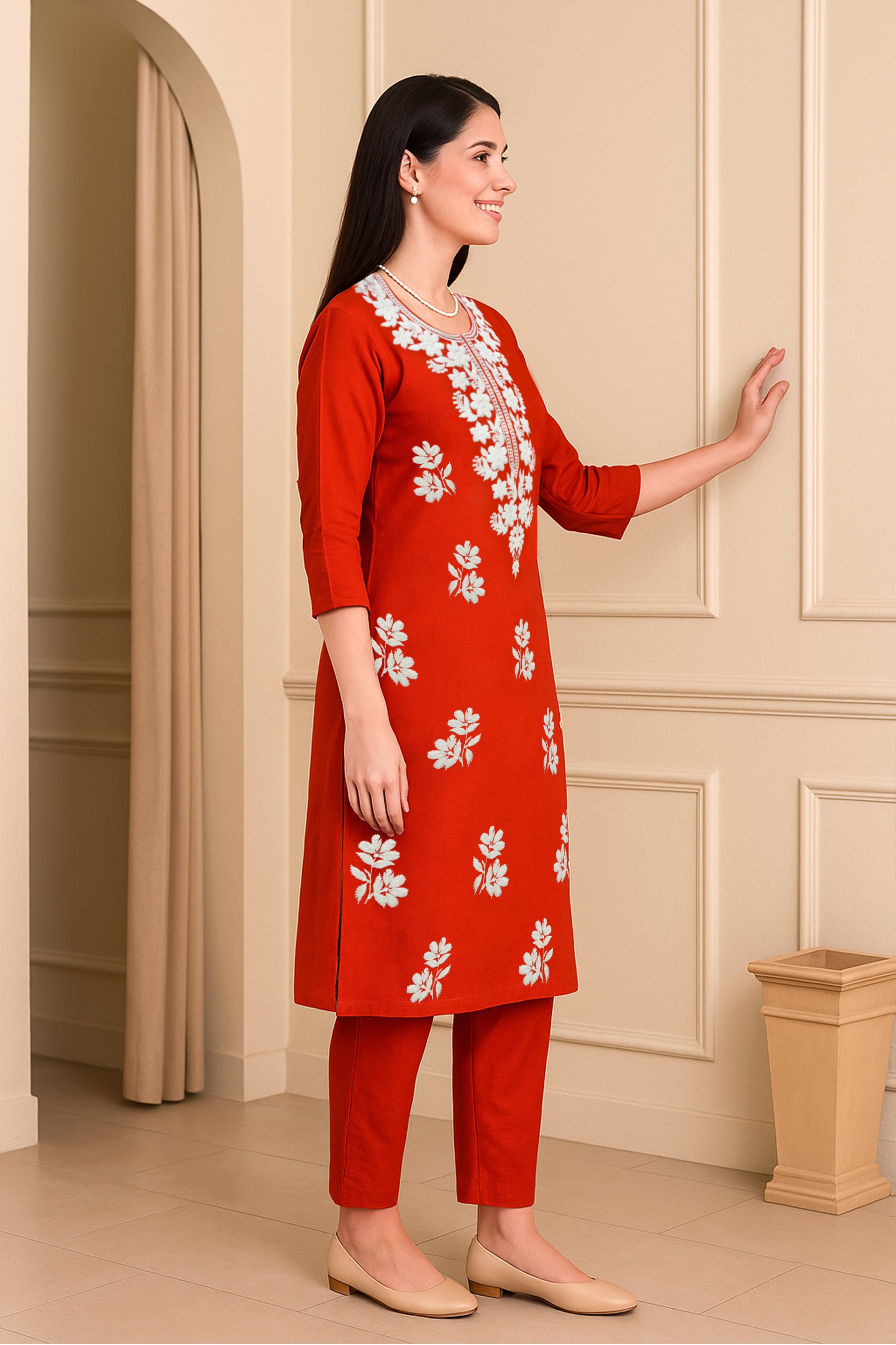Rustic Charm Chikankari Kurta Set